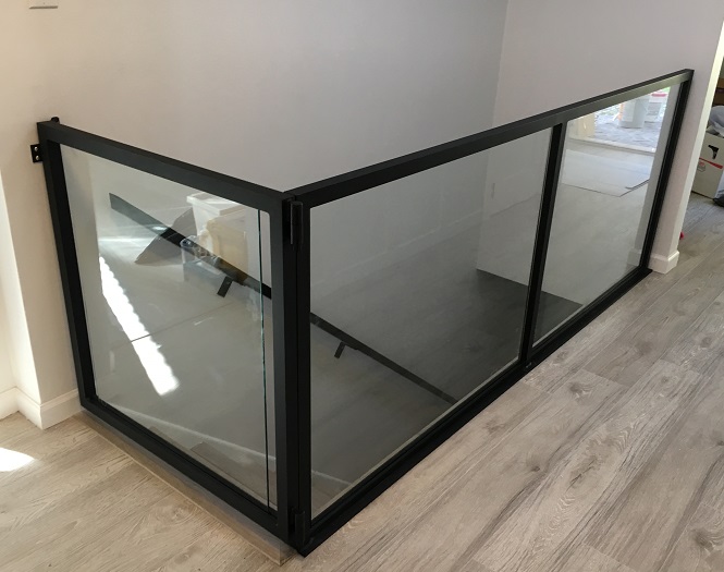 glass baby gate, interior, flat black, burnaby